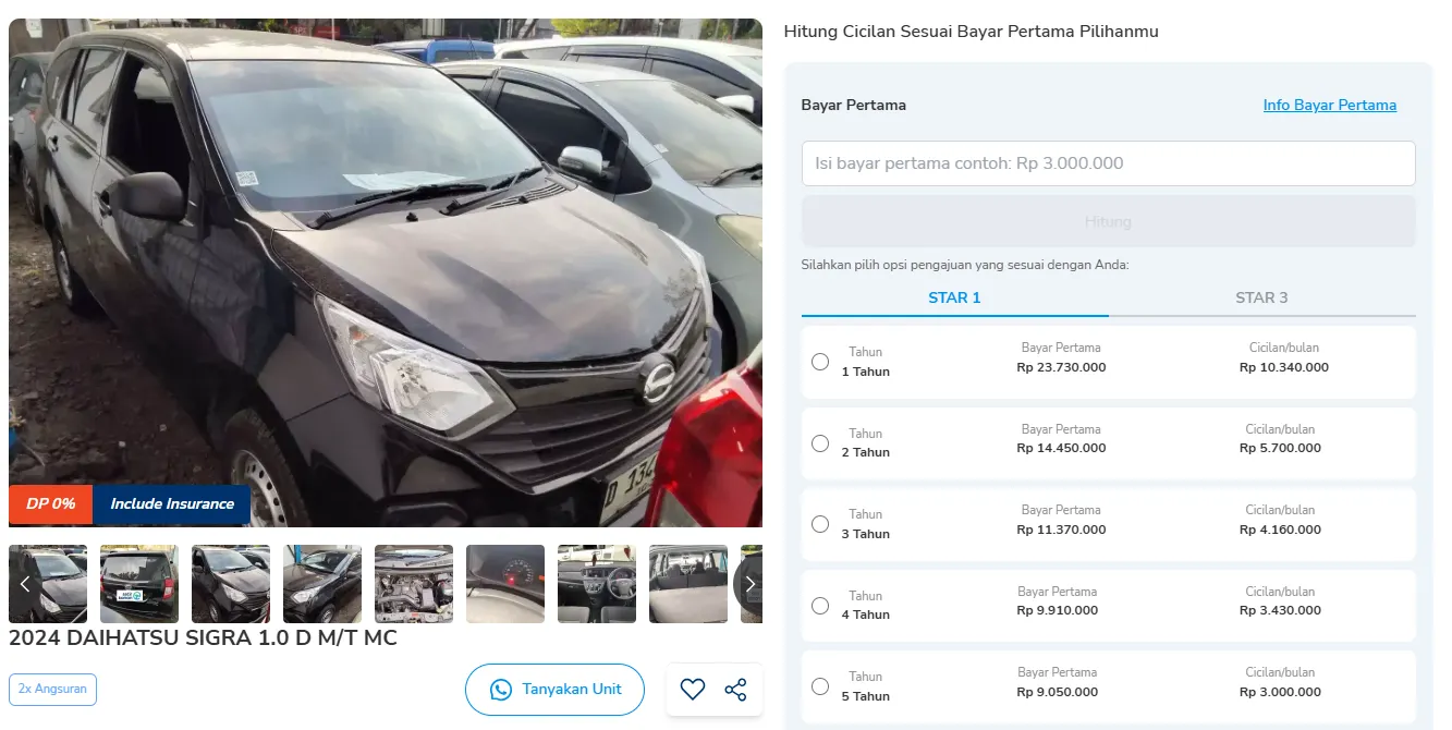 Mobil Sigra Bekas
